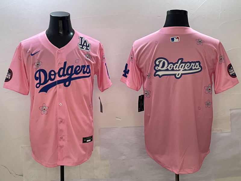 Men Los Angeles Dodgers Blank Pink Sakura Edition 2025 Nike MLB Jersey style 17->los angeles dodgers->MLB Jersey